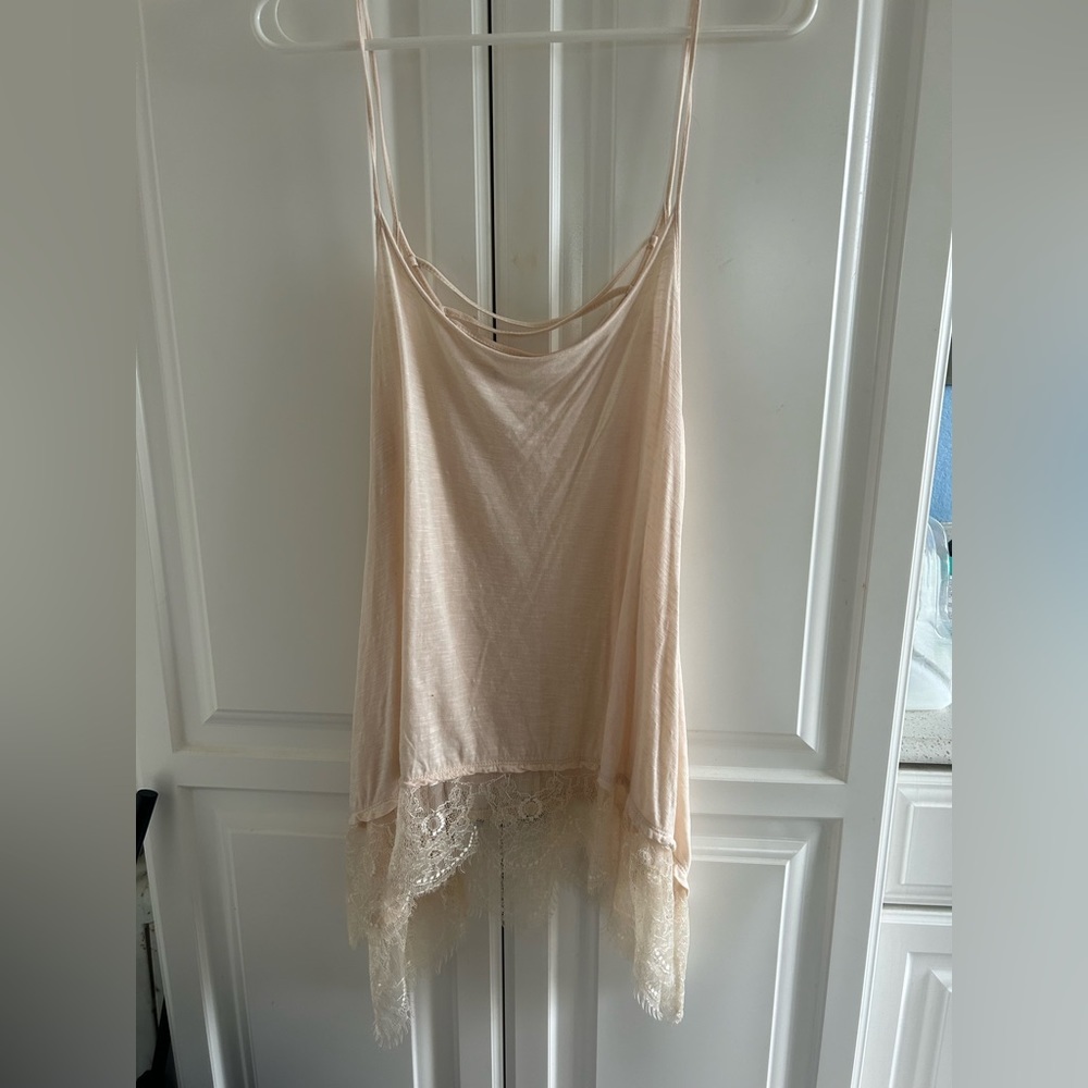 Cream paper + tee medium causal tank top